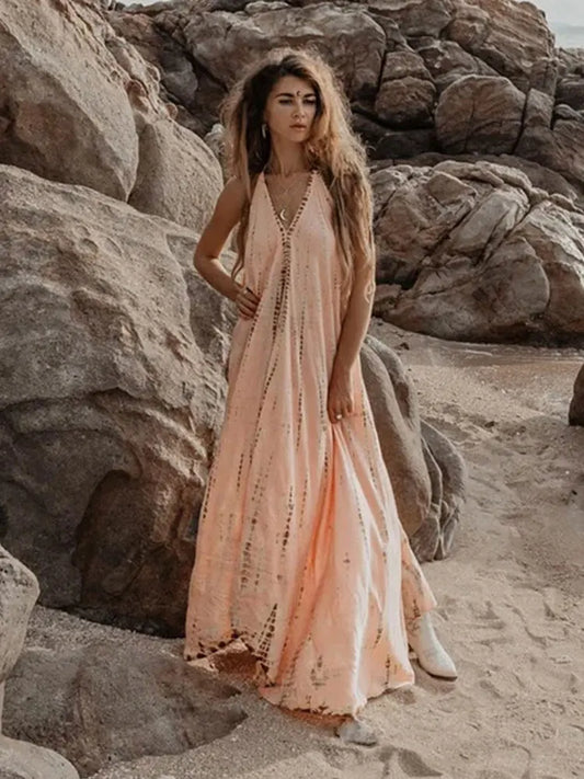 Sexy Spaghetti Strap Striped Sundress Maxi Dress Summer Clothing For Women Party Evening Beach Wear Maxi Dress A1407